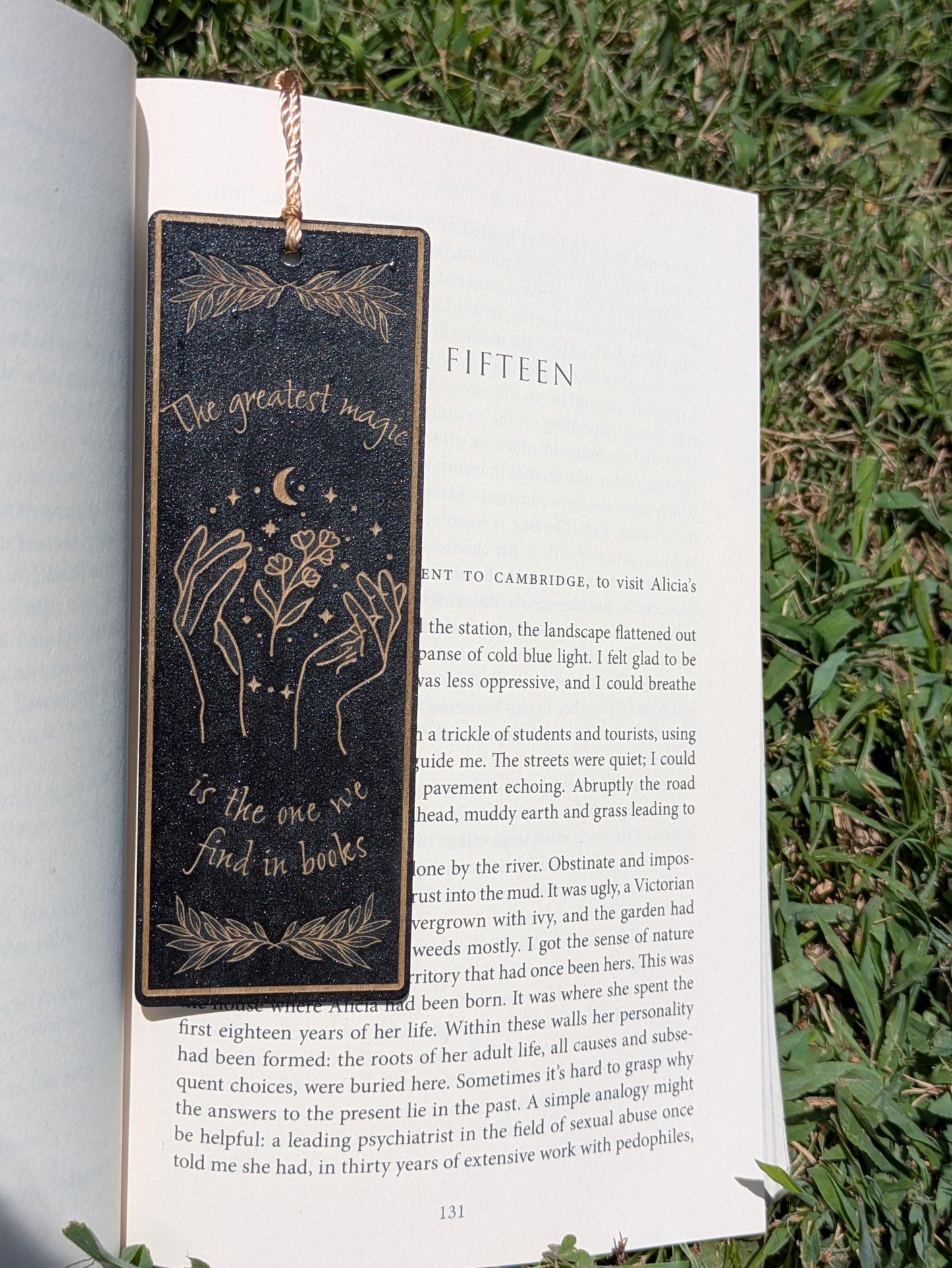 Magical Quote Bookmark - Laser Engraved Black Wood - Witchy Book Lover Gift
