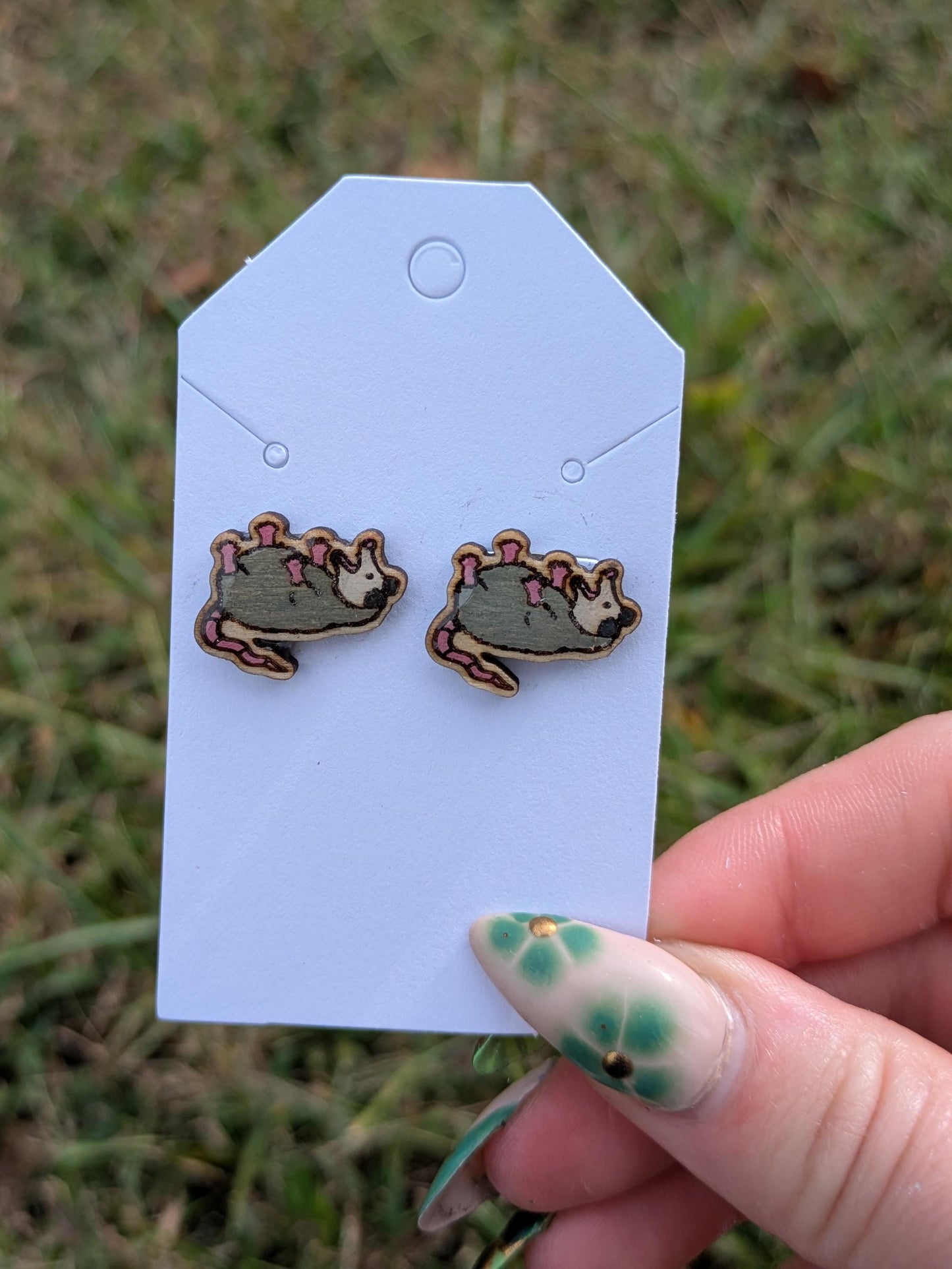 Playing Dead Opossum Earrings - Drama Queens of the Forest Floor