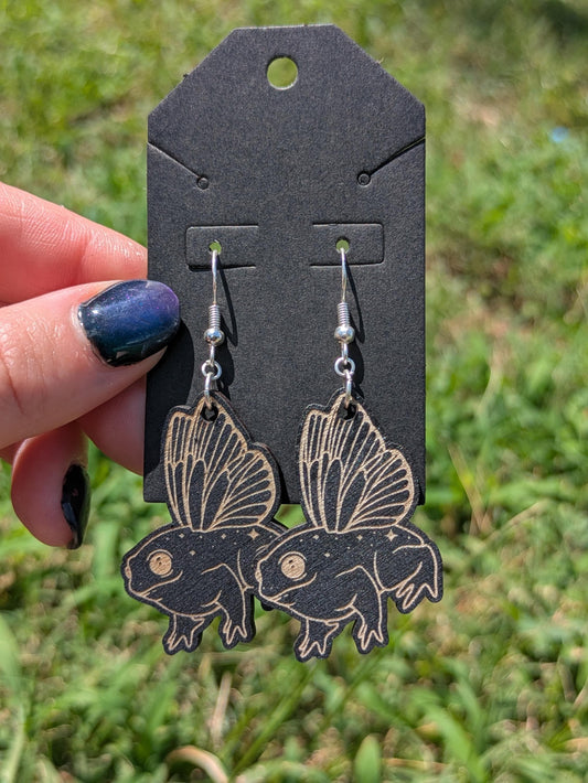 Fairy Frog Earrings - Enchanted Woodland Frogs with Wings