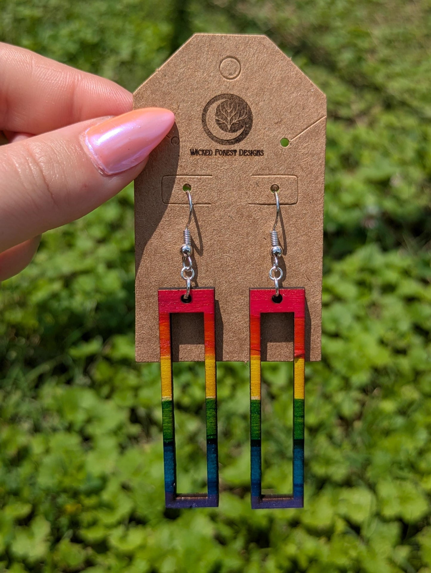 Pride Collection - Rectangle Rainbow Earrings