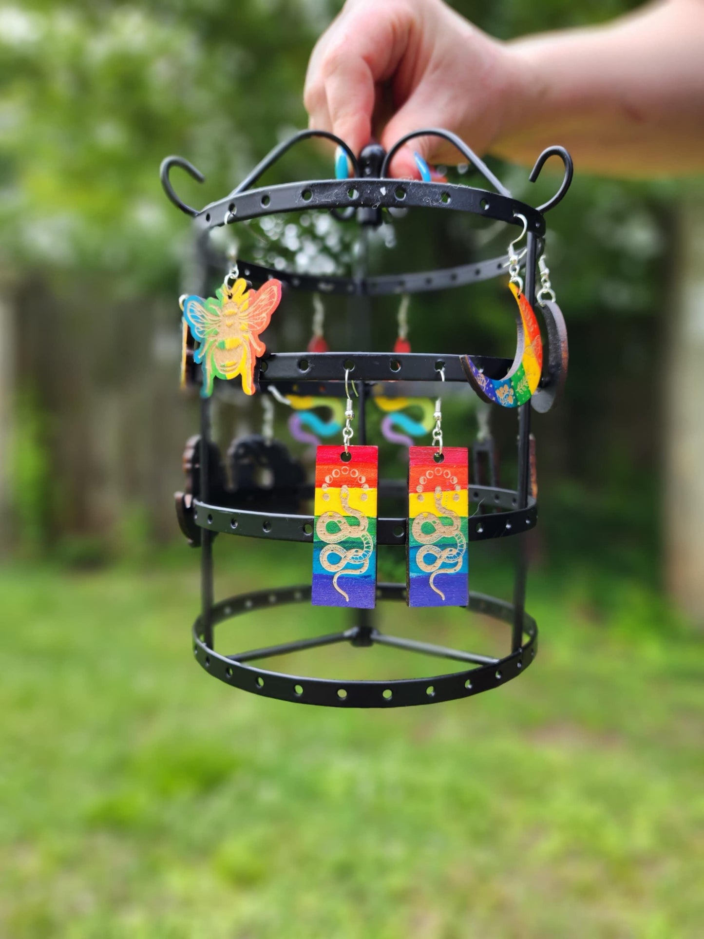 Pride Collection - Celestial Rainbow Snake Earrings