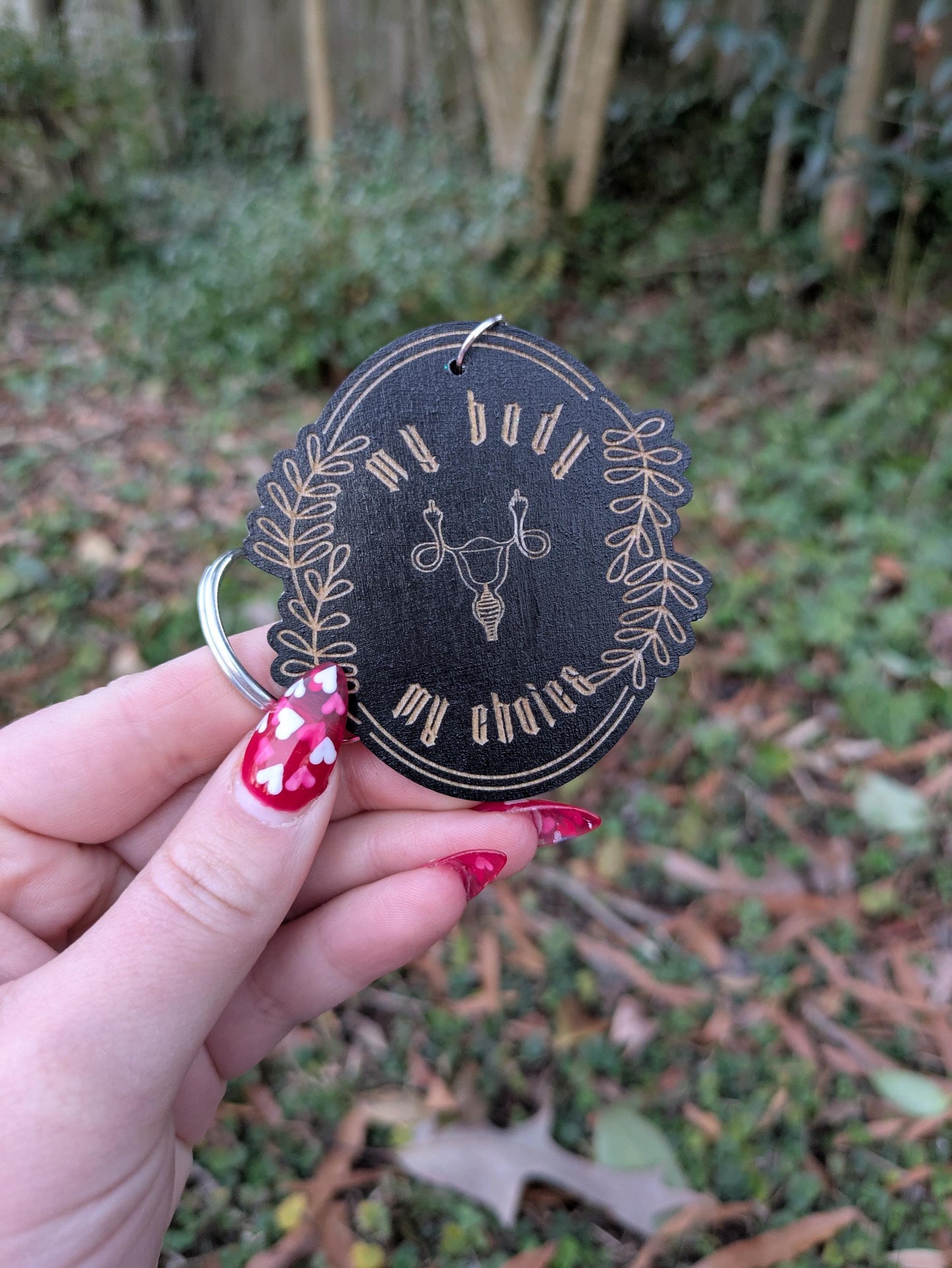 My Body My Choice - Handmade Pro-Choice Wooden Keychain