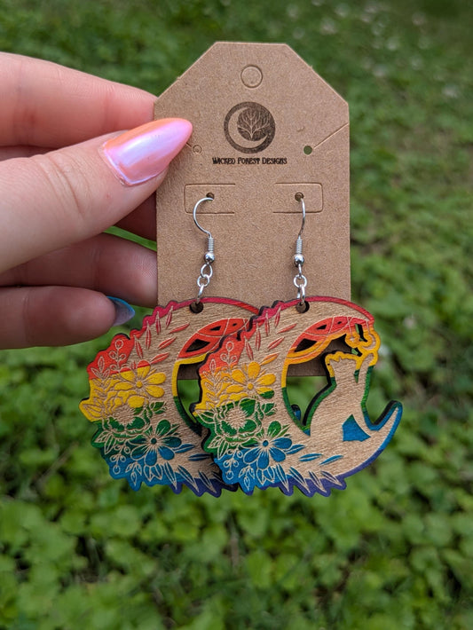 Pride Collection - Floral Cat Earrings