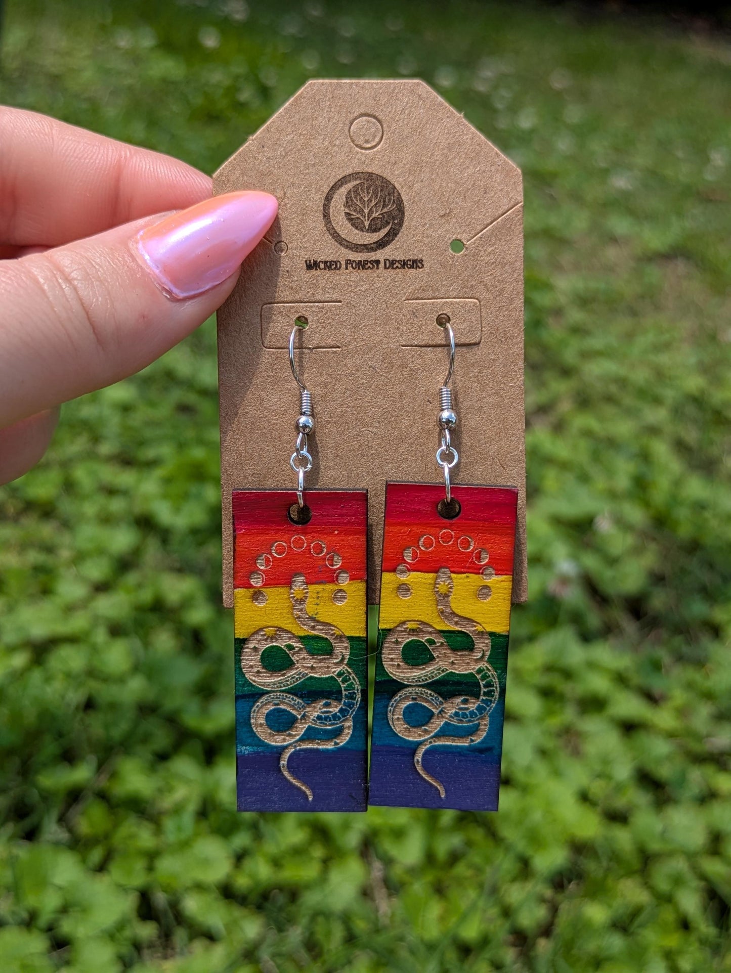 Pride Collection - Celestial Rainbow Snake Earrings