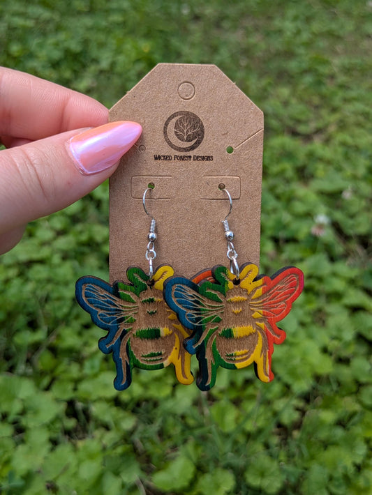 Pride Collection - Rainbow Bumblebee Earrings